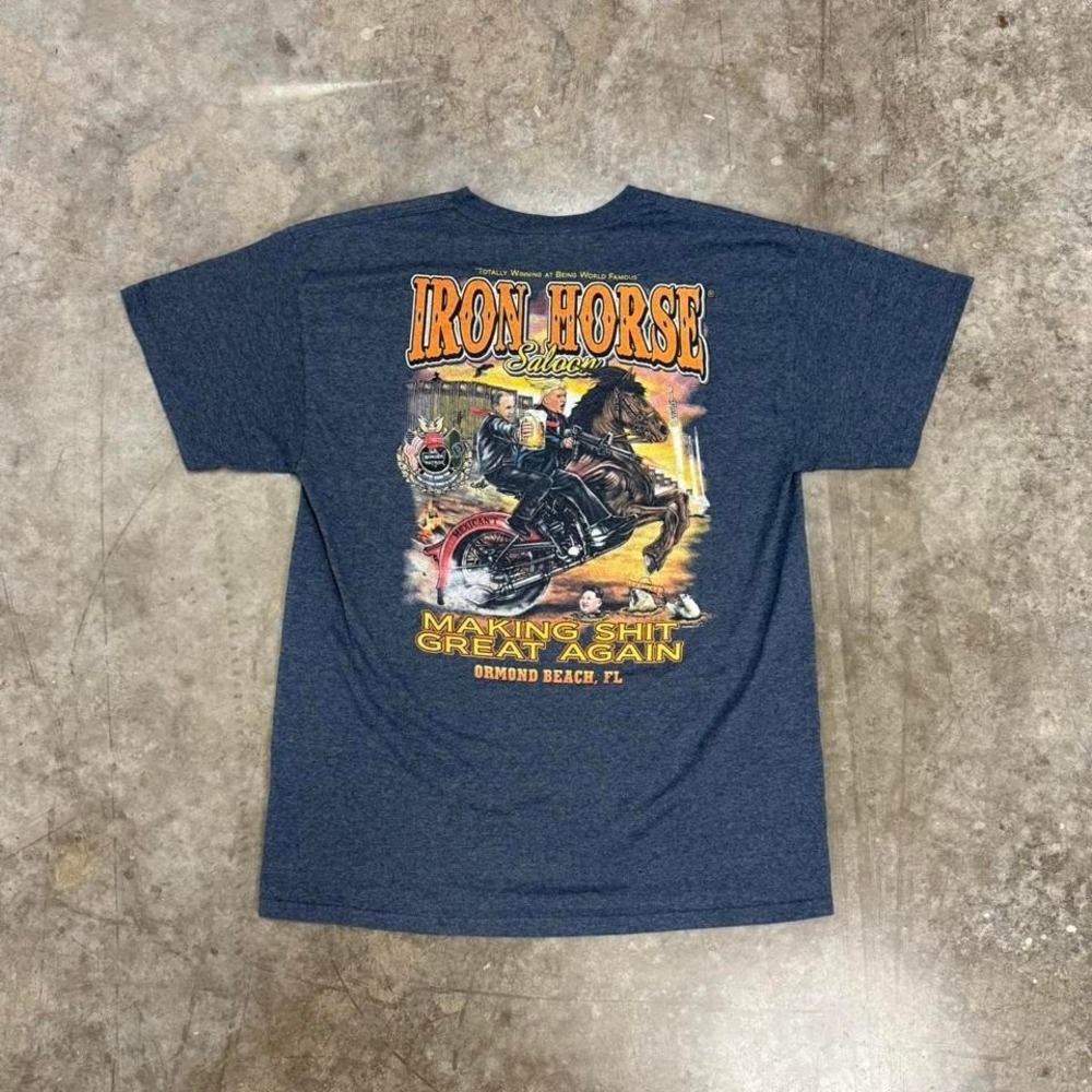 Iron Horse Saloon Rare Trump‎ Biker Tee Size L
